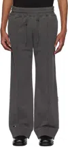 C2h4 Gray Staff Uniform Asymmetric Agitator Distressed Sweatpants In Gray