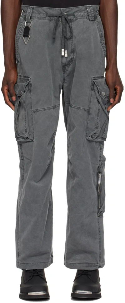 C2h4 Grey Volcano Cargo Trousers In Erode Grey