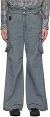 C2h4 Gray Weathering Volume Cargo Pants In Muddy Gray