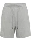 C2h4 Mélange-effect Cotton Track Shorts In Grey