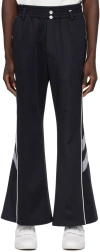 C2h4 Navy Double Waist Linear Track Pants In Navy