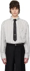 C2h4 White Lineation Recliner Shirt In Gray & White