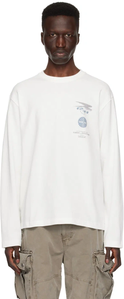 C2h4 White Printed Long Sleeve T-shirt