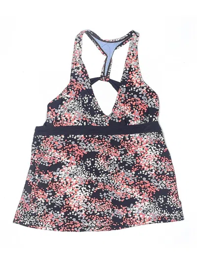 Pre-owned C9 By Champion Swimsuit Top Blue Floral Pattern Swimwear