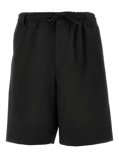 C.9.3 Stretch Wool-blend Shorts In Black
