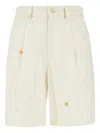 C.9.3 Embroidered Flowers Cotton Shorts