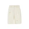 C.9.3 Embroidered Flowers Cotton Shorts In White