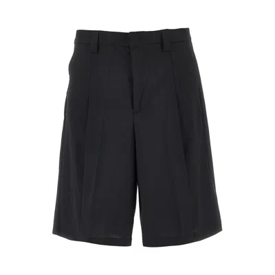 C.9.3 L-blend Canvas Bermuda Shorts In Black