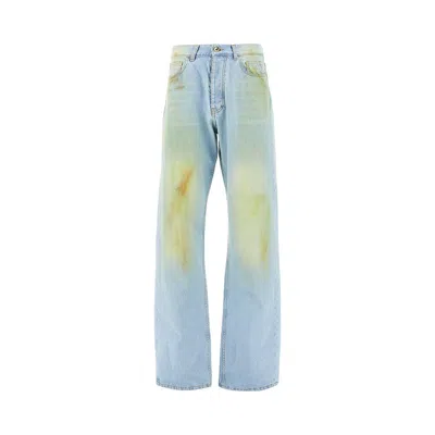 C.9.3 Stained Effect Relaxed Fit Jeans In Blue