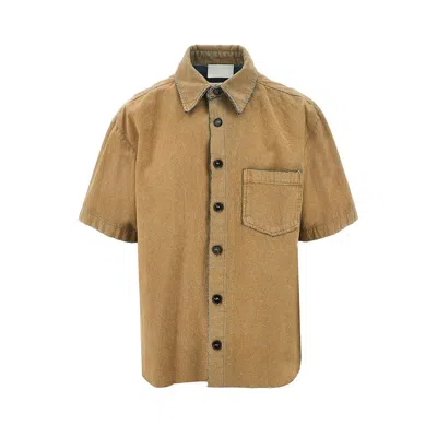 C.9.3 Suede-effect Fabric Shirt In Brown