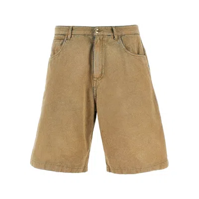 C.9.3 Suede-effect Fabric Shorts In Brown