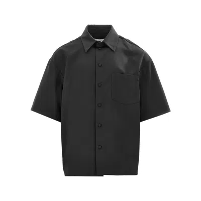 C.9.3 Viscose-blend Boxy Fit Shirt In Black