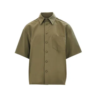 C.9.3 Viscose-blend Boxy Fit Shirt In Green