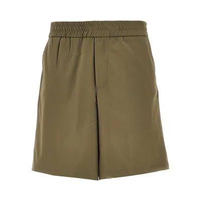 C.9.3 Viscose-blend Gabardine Bermuda Shorts In Green