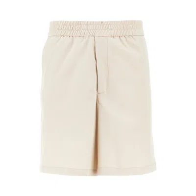 C.9.3 Viscose-blend Gabardine Bermuda Shorts In Neutral