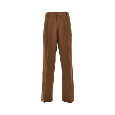 C.9.3 Viscose-blend Pants With Darts In Brown