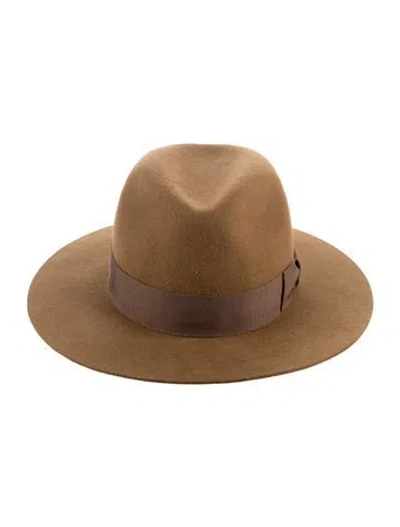 Pre-owned Ca4la Wool Fedora Hat In Brown