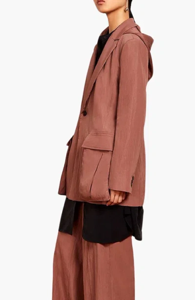 Caalo Removable Cargo Pocket Blazer In Pink