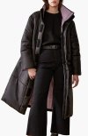 Caalo Reversible Convertible Sustainable Down Coat In Black/light Purple