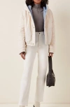 Caalo Reversible Sustainable Down Short Coat In Off-white/light Blue
