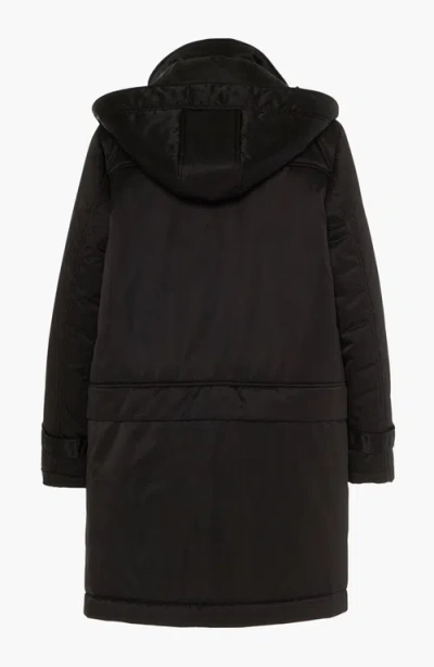 Caalo Sustainable Convertible Satin Down Coat In Black