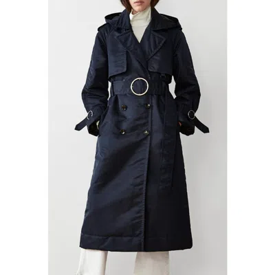 CAALO CAALO SUSTAINABLE DOWN FILLED SATIN TRENCH COAT