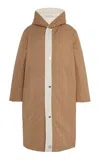 Caalo Sustainable Reversible Satin Down Coat In Brown