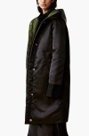 Caalo Sustainable Reversible Satin Down Coat In Black