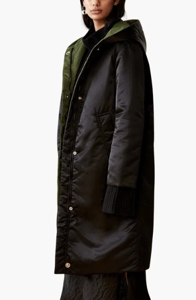 Caalo Sustainable Reversible Satin Down Coat In Multi