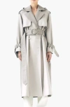 Caalo Sustainable Water Resistant Trench Coat In Gray