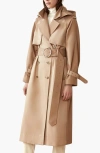 Caalo Women's Sustainable Water Resistant Cotton Trench Coat In Light Beige