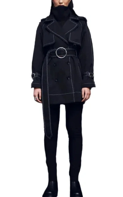 Caalo Sustainable Water-resistant Short Trench Coat In Multi