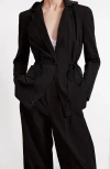 Caalo Water Resistant Travel Blazer In Black