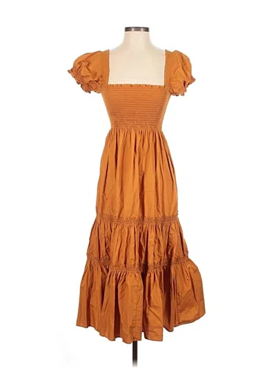 Pre-owned Caara Casual Dress In Orange