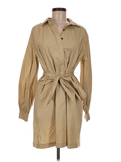 Pre-owned Caara Casual Dress In Tan