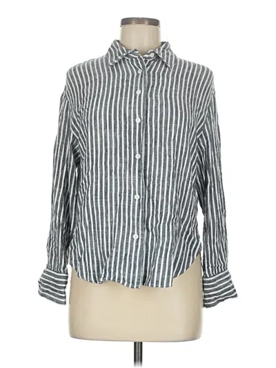 Pre-owned Caara Long Sleeve Button Down Shirt In Gray