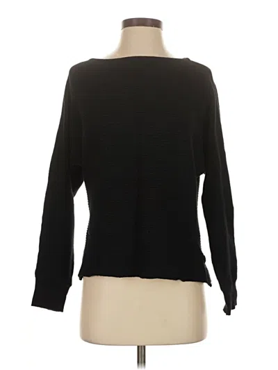 Pre-owned Caara Long Sleeve Top Black Boatneck Tops