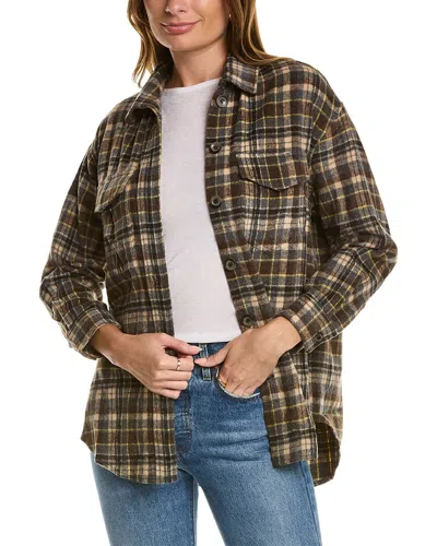 Caara Marlee Fleece Wool-blend Shirt Jacket In Brown