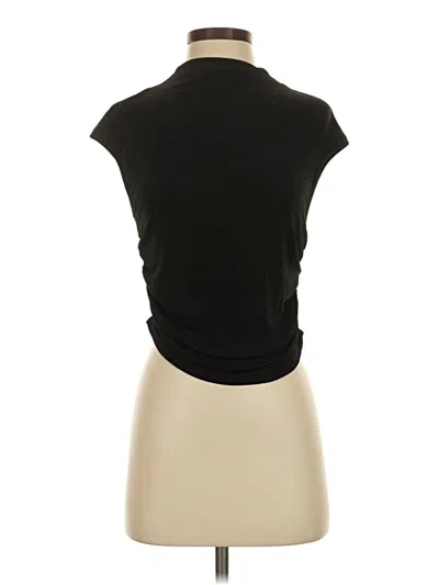 Pre-owned Caara Short Sleeve Top Black Cowl Neck Tops