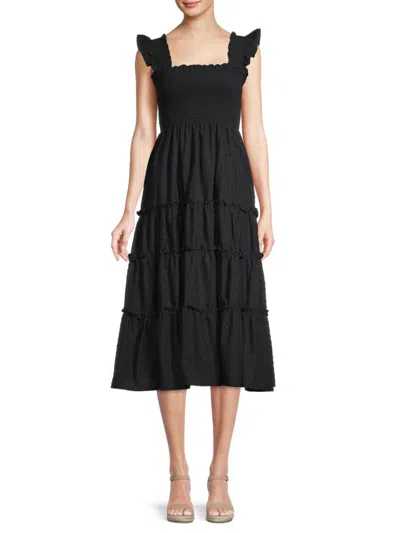 Caara Women's Calypso Tiered Sundress In Black