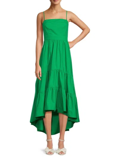 Caara Women's Dionne High Low Midi Dress In Emerald