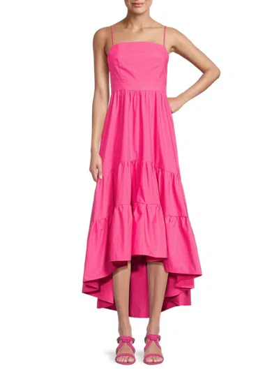 Caara Women's Dionne High Low Midi Dress In Magenta