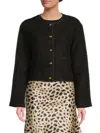 Caara Women's Joe Faux Fur Button Front Jacket In Black