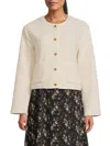 Caara Women's Joe Faux Fur Button Front Jacket In Cream