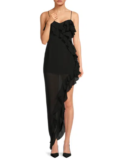 Caara Women's Ofelia Ruffle High Low Dress In Black