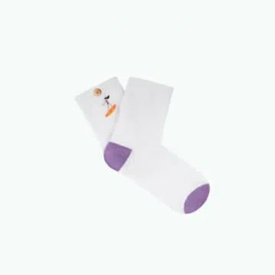 Cabaia Embroidered Socks For Women In White