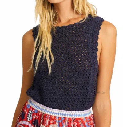 Caballero Amelie Sleeveless Knit Top In Peacoat Navy In Black