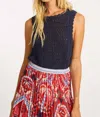 Caballero Amelie Sleeveless Knit Top In Peacoat Navy