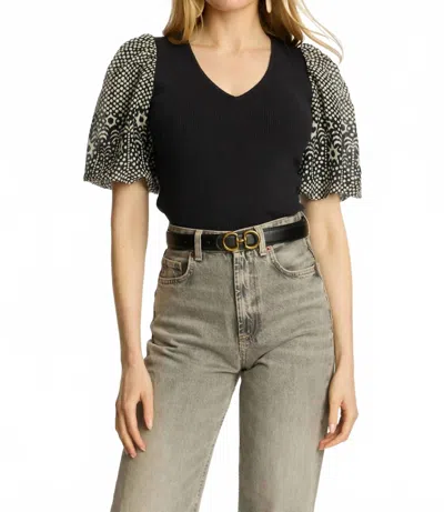 Caballero Andrea Top In Indigo In Multi