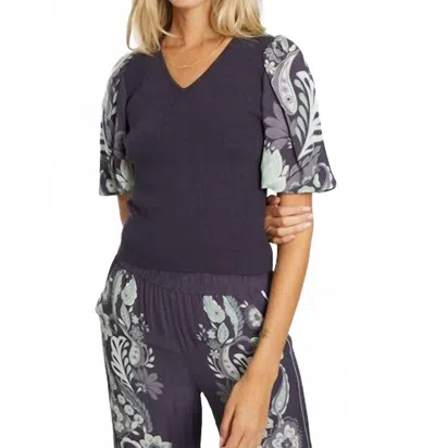 Caballero Andrea V-neck Top In Navy In Multi